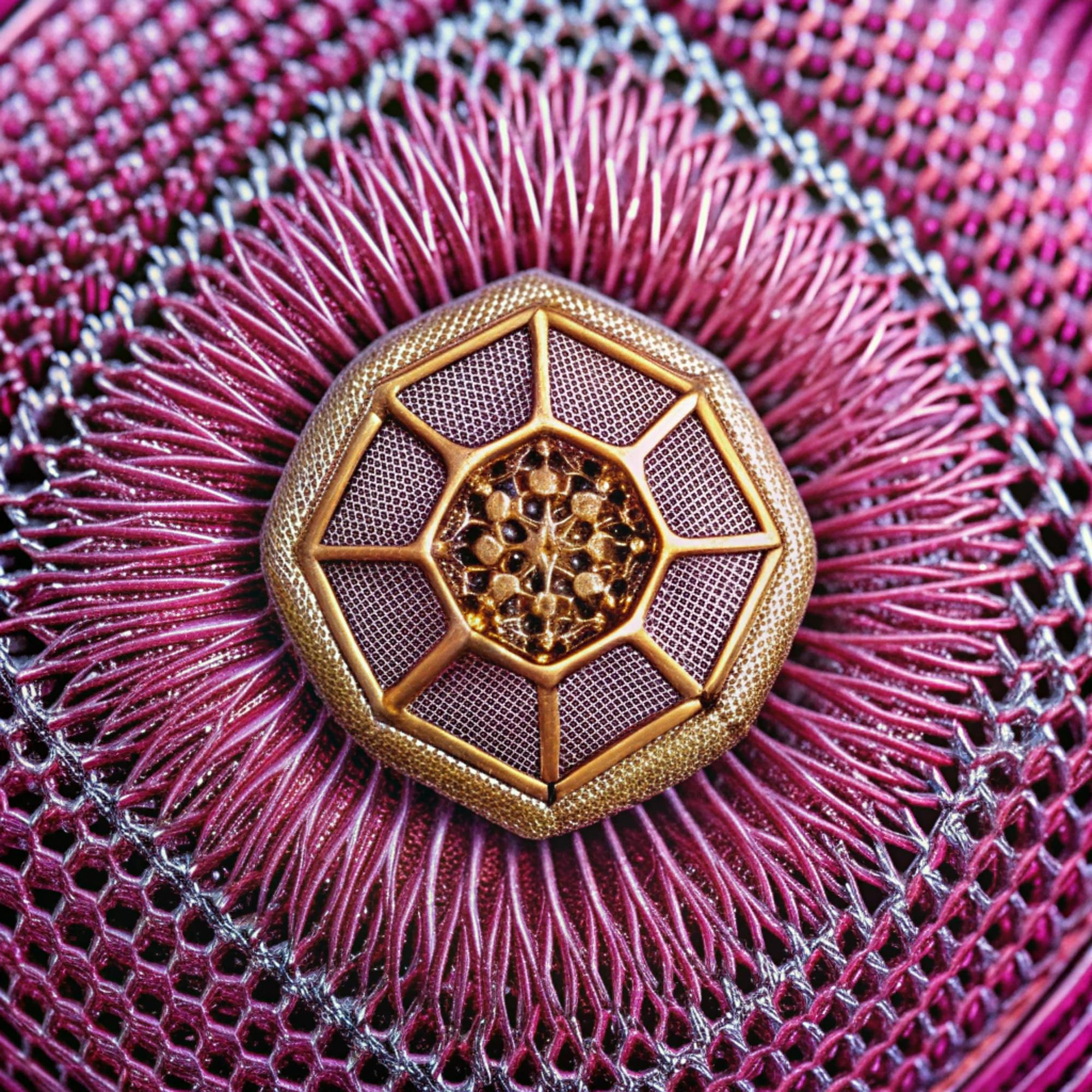 close-up of embroidered badge with vibrant threads